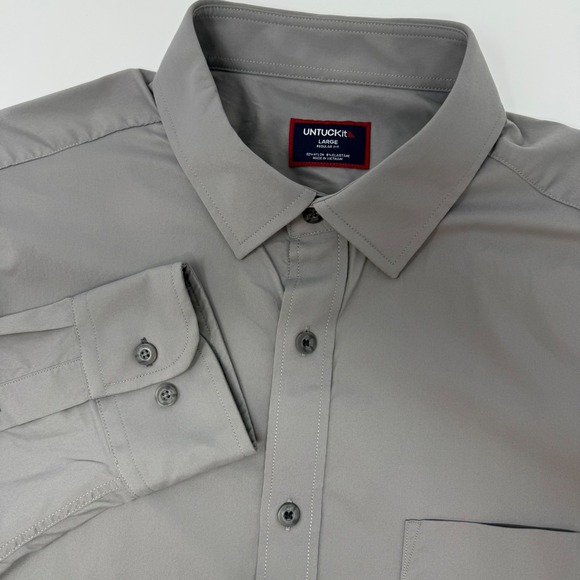 UNTUCKit Other - UNTUCKit Gironde Grey Performance Button Down Shirt Mens Large Regular Fit